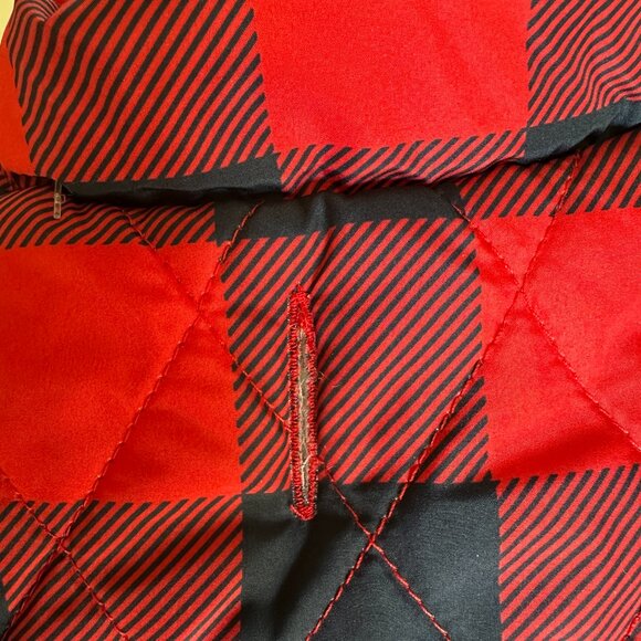 NEW Frisco by Chewy Dog Reversible Jacket L Black Red Plaid Quilted Winter Coat - Picture 8 of 10